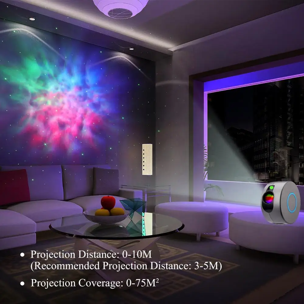 New Remote Starry Sky Projector LED Nebula Cloud Night liight Ocean Waving Light 360 Degree Rotation Lamp for Kids Gifts | Лампы и