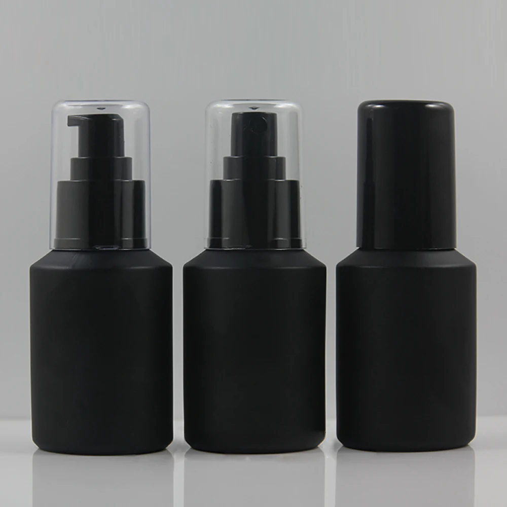 Black Matte 60ml Empty Lotion Bottle, Glass Bottle Spray Mist Pump