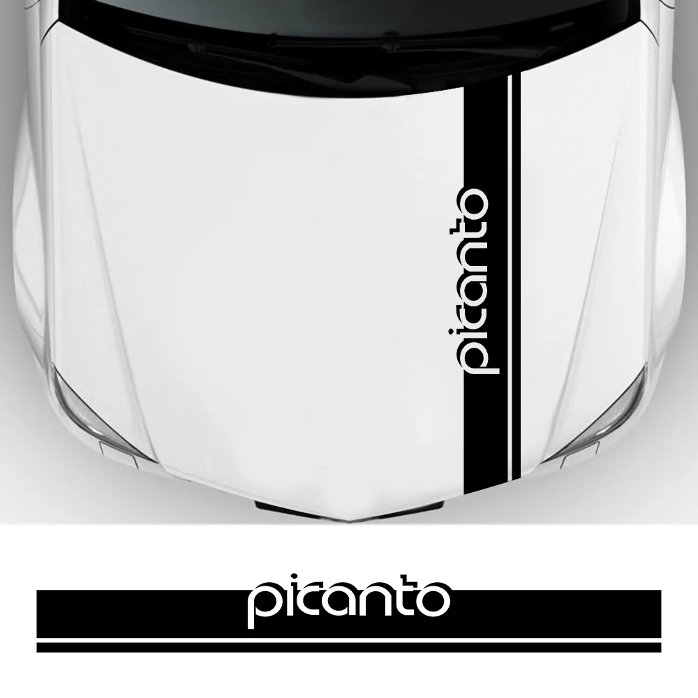 

Автомобильные наклейки, крышка капота, отделка, полосы, наклейки для Kia Picanto, Автомобильная крышка двигателя, декоративная виниловая пленка ...