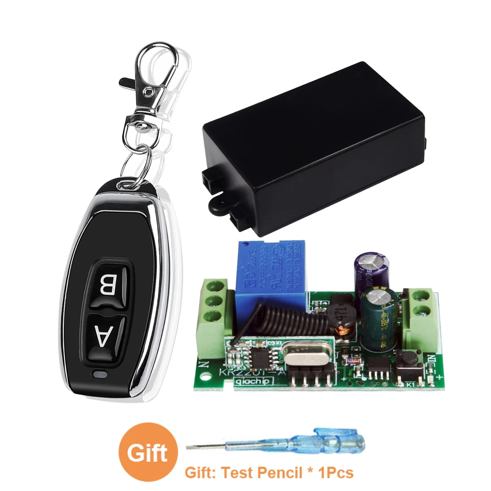 

QIACHIP RF Transmitter 433 Mhz Remote Controls With Wireless Remote Control Switch AC 110V 220V 1CH Relay Receiver Module