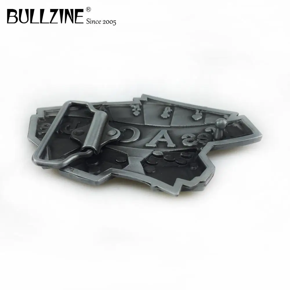Пряжка Bullzine из цинкового сплава для ремня в ретро-стиле с игральной картой и