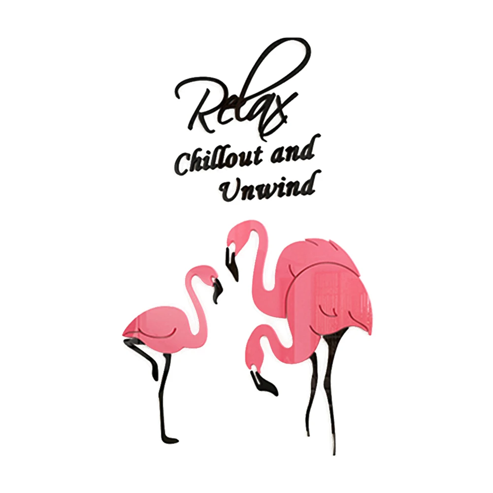 3D Наклейка на стену с фламинго художественные обои сделай сам акриловая