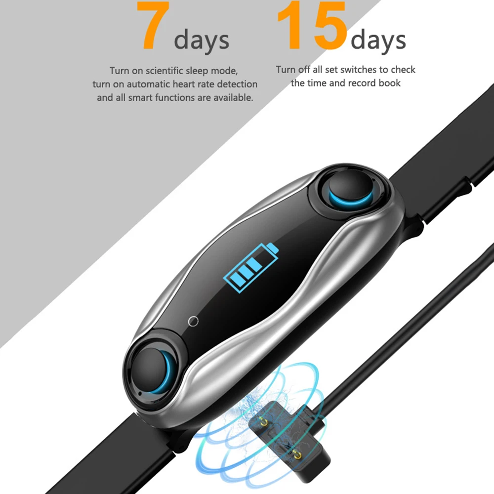 Смарт часы T90 TWS с Bluetooth наушники 2 в 1 BT 5 0 для мужчин и женщин смарт на Android IOS звонки