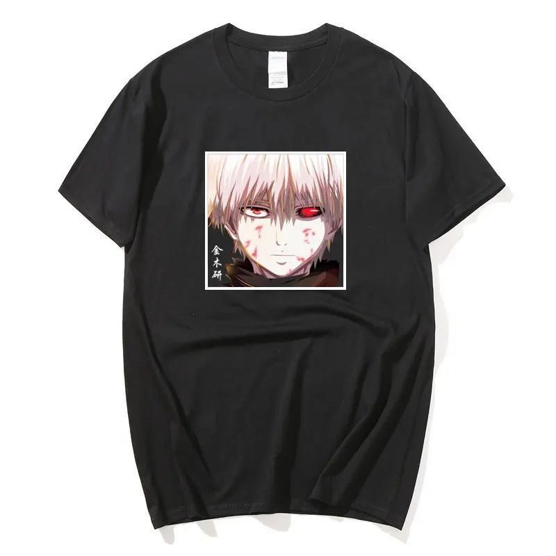 

Tokyo Ghoul Print Graphics Summer Men Women T-Shirt Funny Kaneki Ken Print Loose Casual Black/ White Hip Hop T Shirts