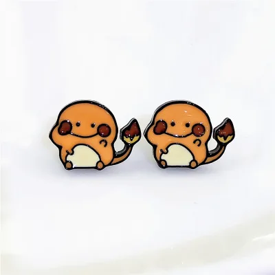 Покрытие антикварным золотом IVYYE Bulbasaur Jigglypuff модная аниме Сережка с героями мультфильмов милые серьги-гвоздики с животными для женщин девочек детские украшения Рождественский подарок - Окраска металла: Покрытие антикварным золотом