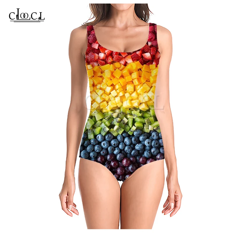 CLOOCL разнообразие фруктов 3D принт для Девочек Цельный купальник купальный костюм