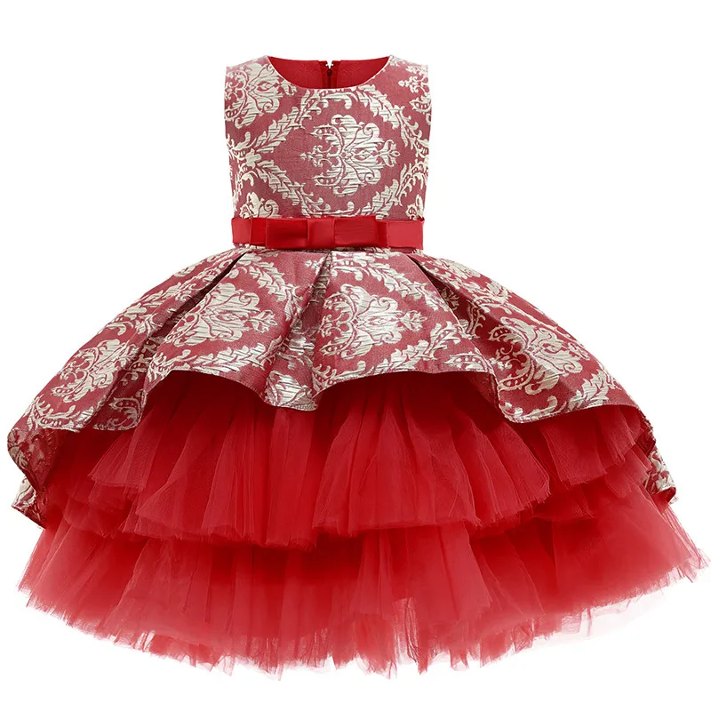 Детские платья принцессы для девочек От 3 до 10 лет платье с цветочным рисунком