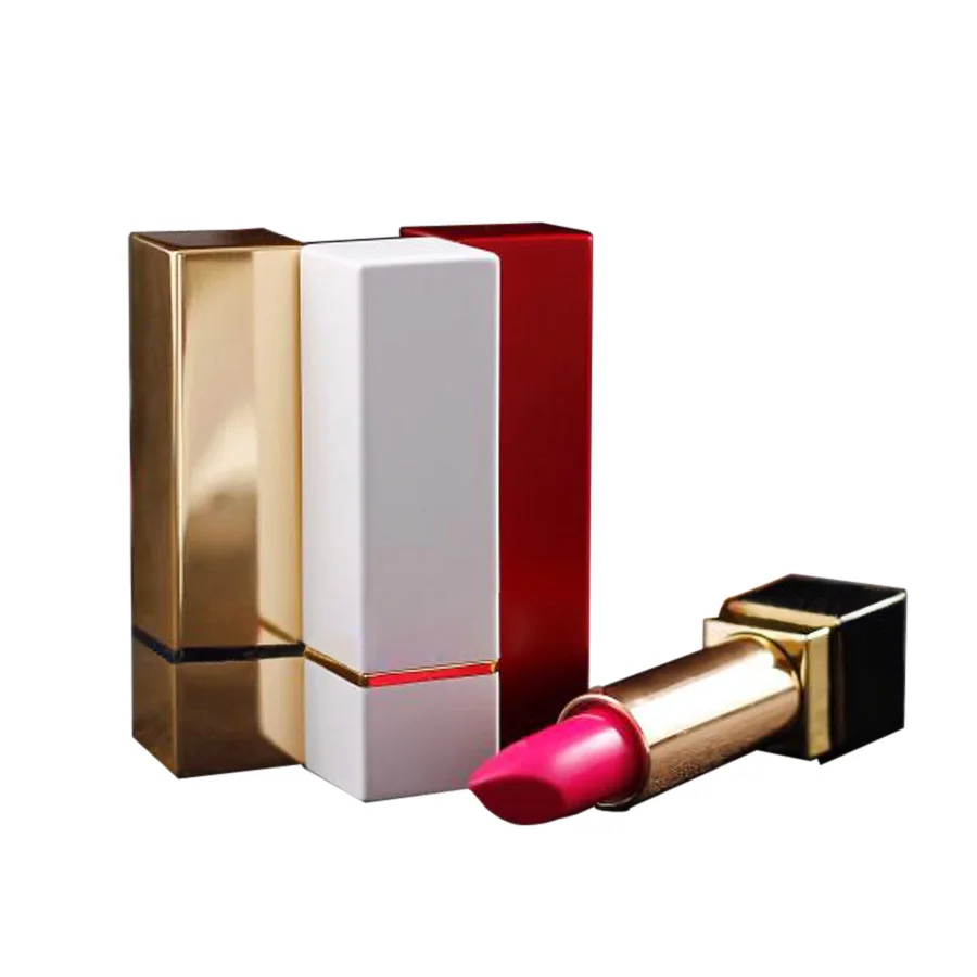 50 Packs 4g Empty Aluminum 12.1mm Lip Stick Tube Square Shape Lipstick Container Packing Lipstick Bottle