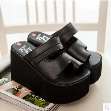 

Womens Chunky Wedge Heels Platform Flip Flops Thong Slippers Shoes Black White Z44