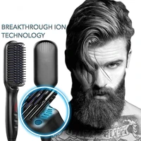 hair straightener beard straightener flat iron comb for beard professional women hair straightening iron comb hair styling tools
