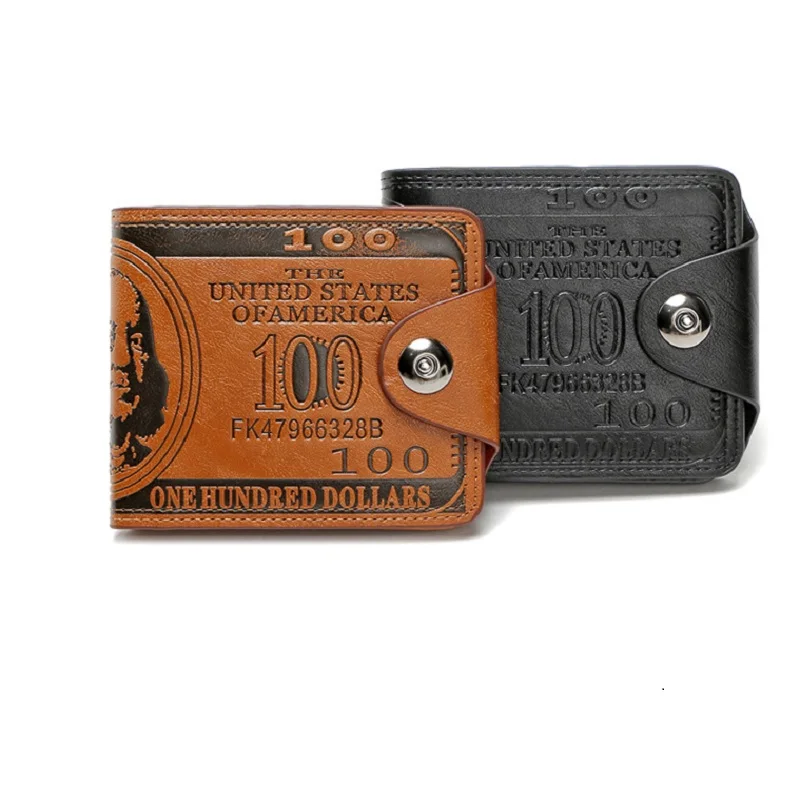 Мужской кожаный бумажник с магнитной застежкой креативные короткие тонкие