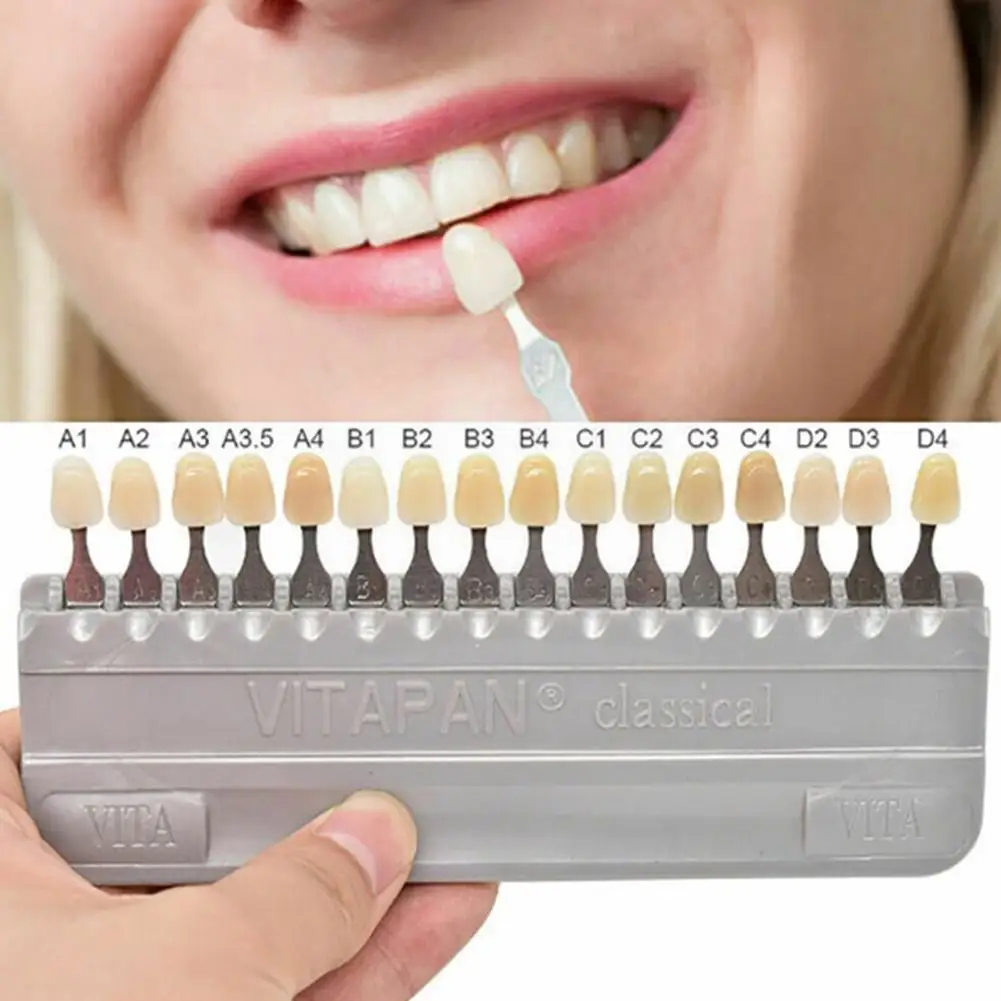 

3d Зубной компаратор 16 цветов, s зубной направляющий зубной диск, отбеливающая пластина для зубов, Таблица цветов для отбеливания зубов Sha B5l0