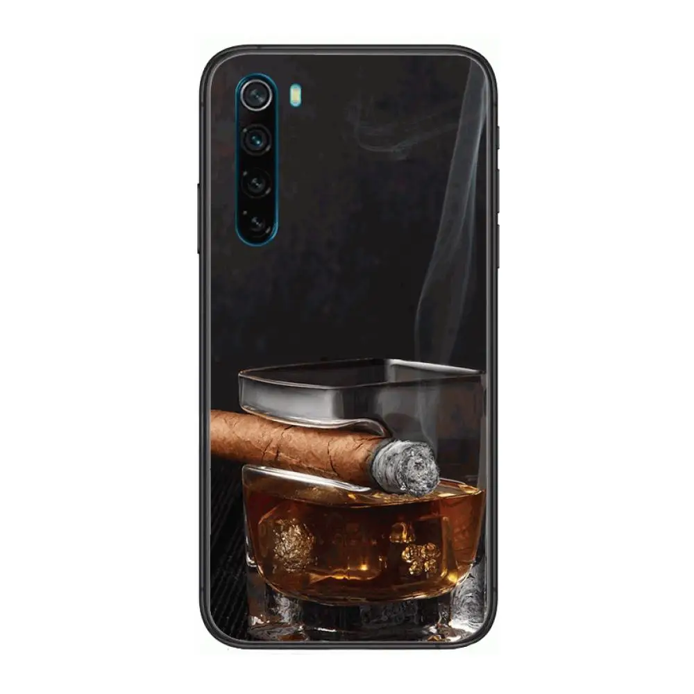 

Case cigar cigarette Wine cartoon Phone Case For XiaoMi Redmi Note 9S 8 7 6 5 A Pro T Y1 Anime Black Cover Silicone Back Pret