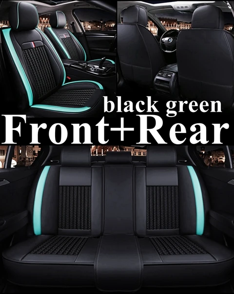 Полный Чехол для автомобильного сиденья для Dacia duster Logan DODGE Challenger Ram Rampage caliber Nitro NEON Caravan jource Dart Avenger - Название цвета: black green standard