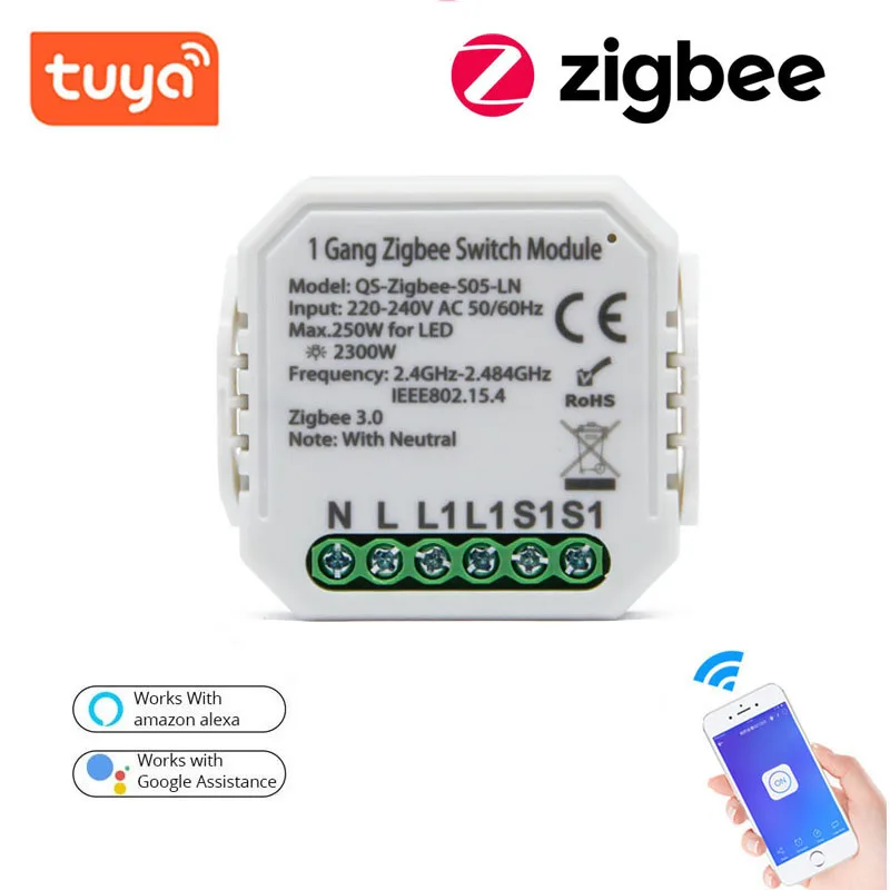 

Беспроводной Выключатель Zigbee 250, переменный ток 90-3,0 в, с поддержкой Wi-Fi