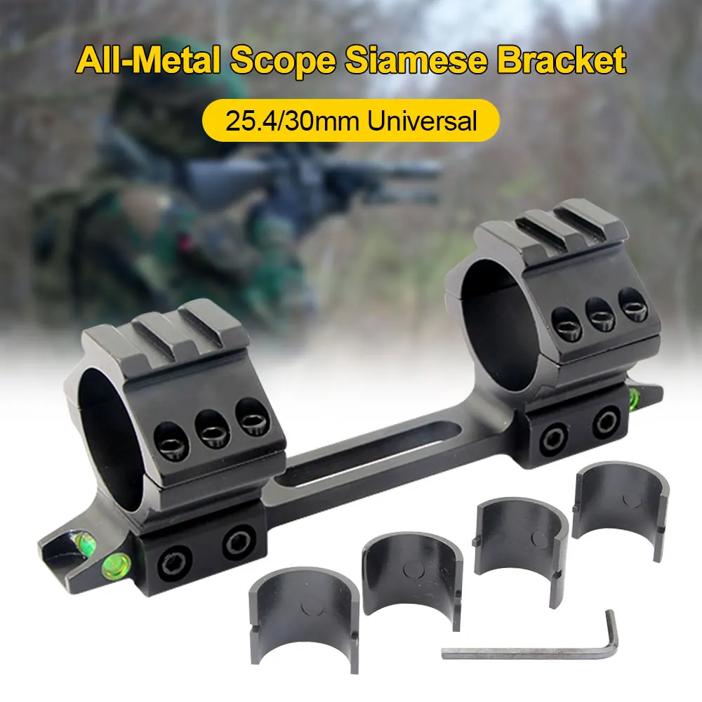 

25.4/30mm Universal Riflescope Dual Ring Scope Mount Tactical Hunting Sight Bracket 11mm Dovetail Rail With Bubble Level Fixture