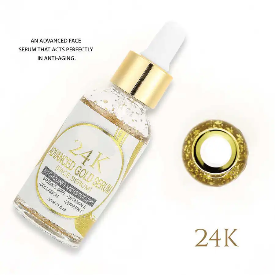

30ml ISNER MILE 24k Gold Face Serum Hyaluronic Acid Moisturizing Face Concentrate Anti-Aging Serum Skin Face Care Tool