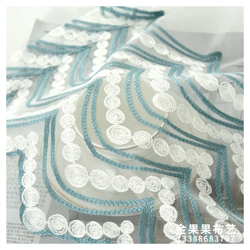 

Versatile modern fresh embroidery yarn thousand layer cake yarn bedroom balcony study bay window product customization