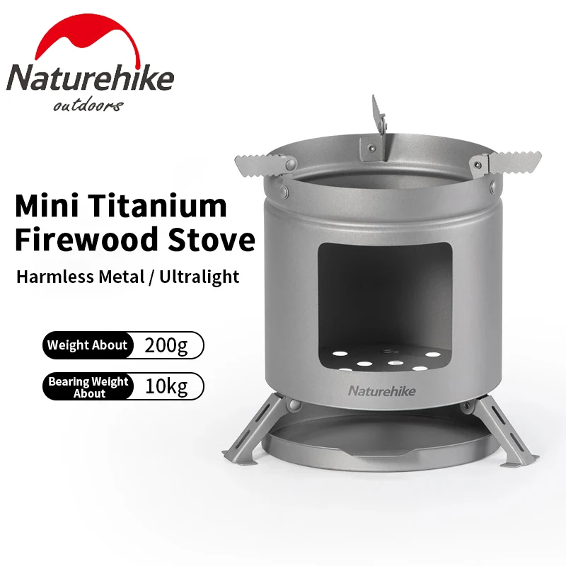 

Naturehike Mini Titanium Firewood Stove 200g Outdoor Portable Cookware Hiking Picnic Lightweight Cooking Camping Stove