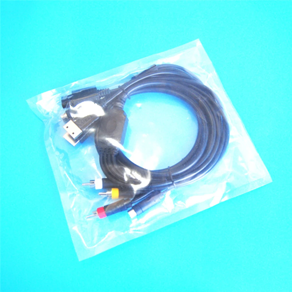 1 8 м AV-S RCA видео аудио кабель для Sega Saturn SS DC PS1 PS2 SNES N64 NGC SFC игровой консоли