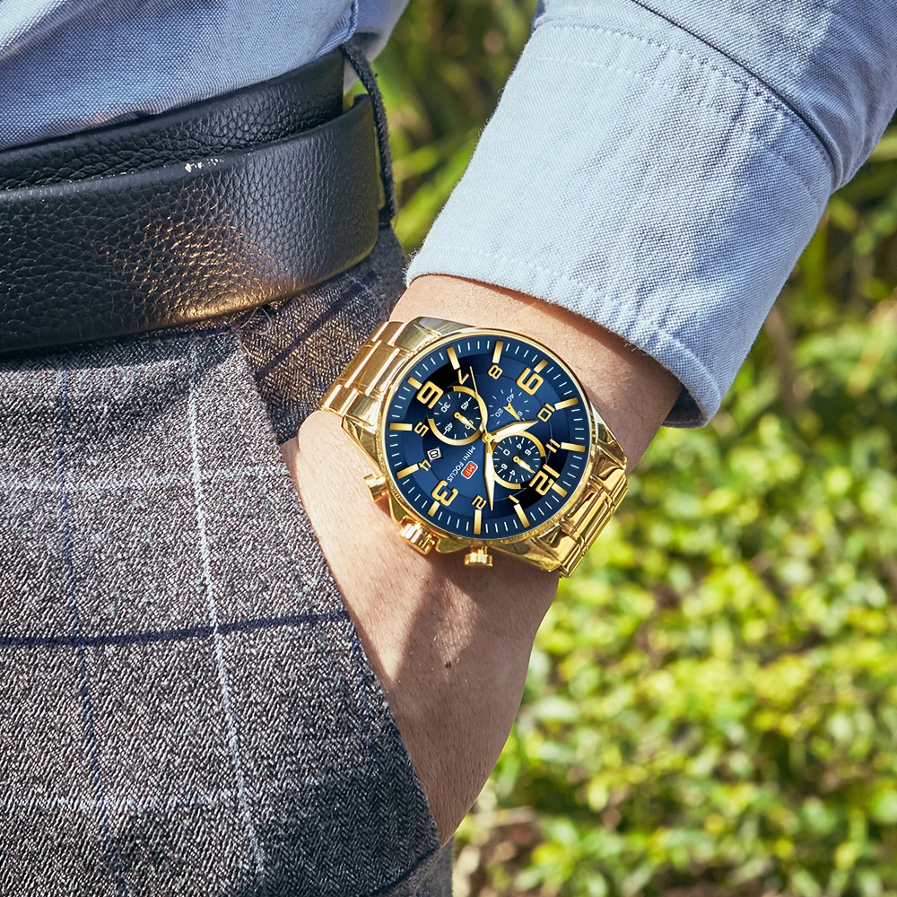 Часы наручные MINI FOCUS Мужские кварцевые роскошные Брендовые спортивные