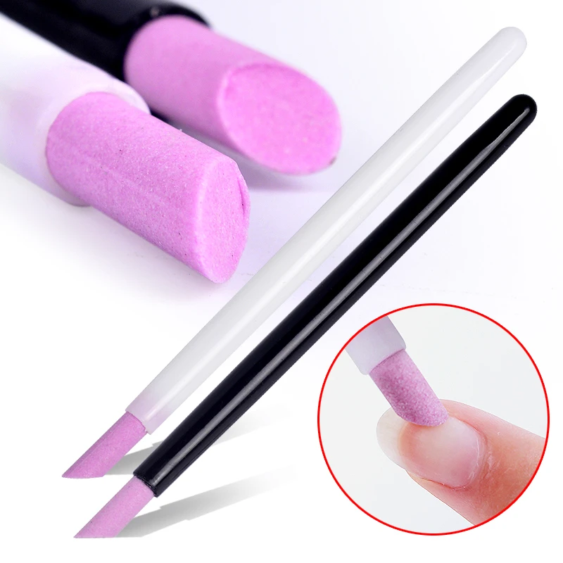 

1pc black & white Scrub pen Nails tool Quartz Nails Pen Nail Art Carving Pen Brushes Acrylic Handle Salon Tool 2018 new