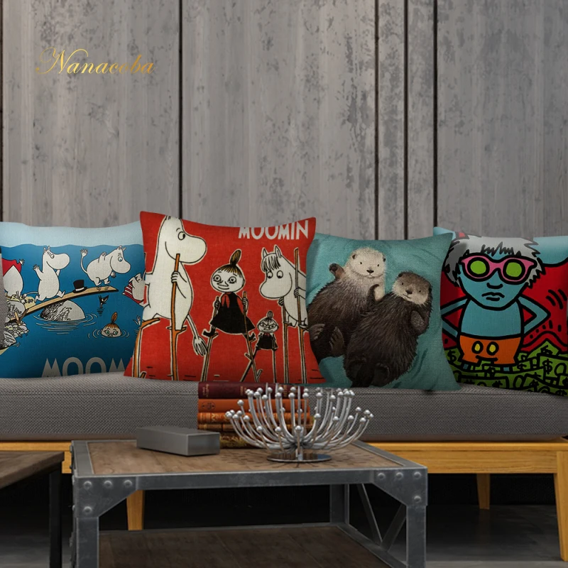 

Nordic Cartoon Printing Pillow Case Cover Colourful Home Decorative Throw Pillows Sofa Cushion Covers 45x45cm Support Dropship