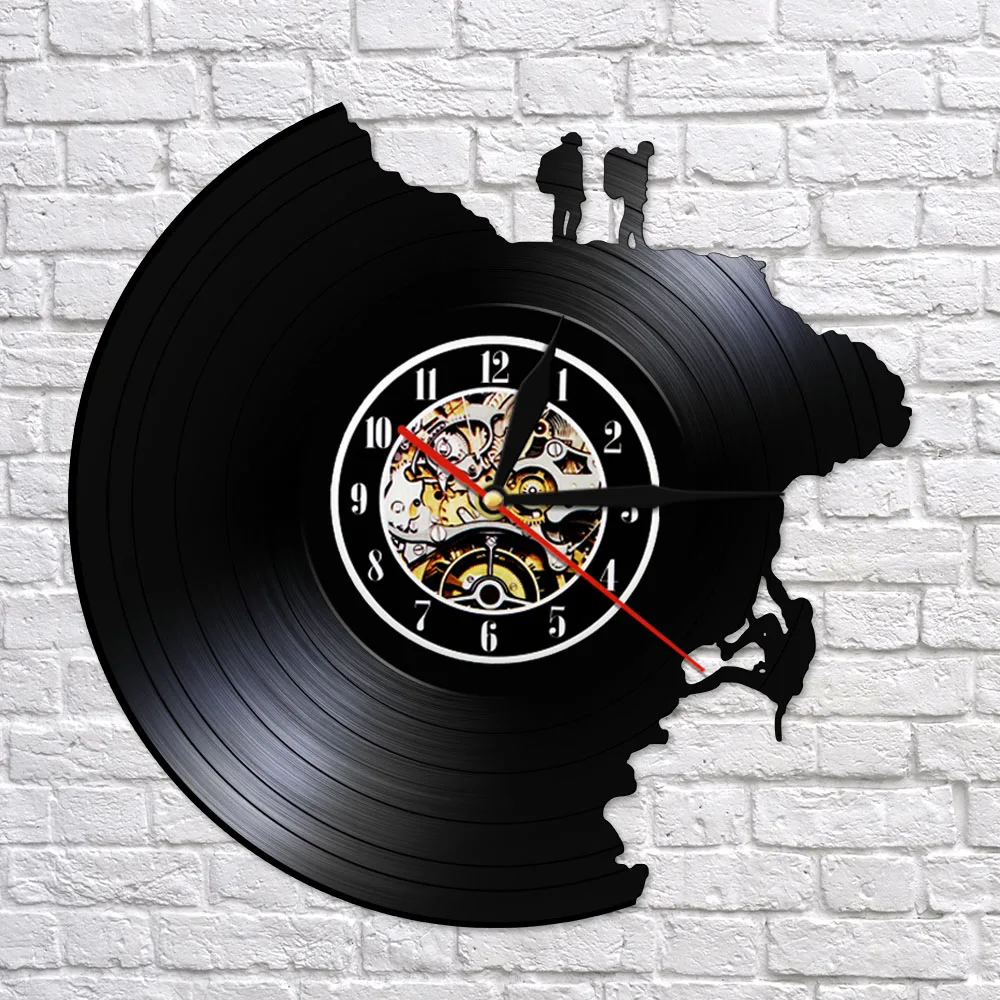 Настенные часы с виниловой пластиной для скалолазания черные настенные