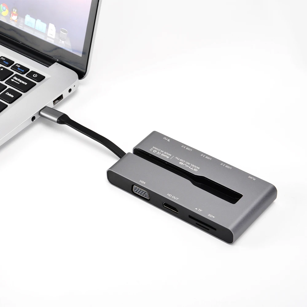 Адаптер GTMEDIA C09 Pro USB C 9 в 1 к 3 0 USB2.0A HDMI-совместимая док-станция для MacBook устройств Type-C