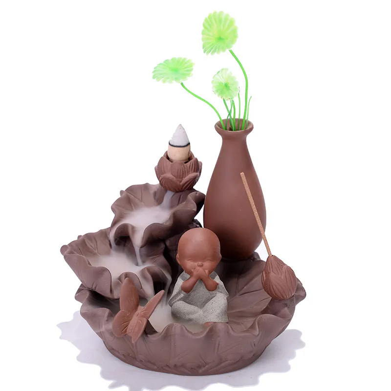 

Lotus Vehicle-mounted Incense Burner Backflow Ceramics Incense Burne Creativity Backflow Wierrook Waterval Home Decor EK50XL