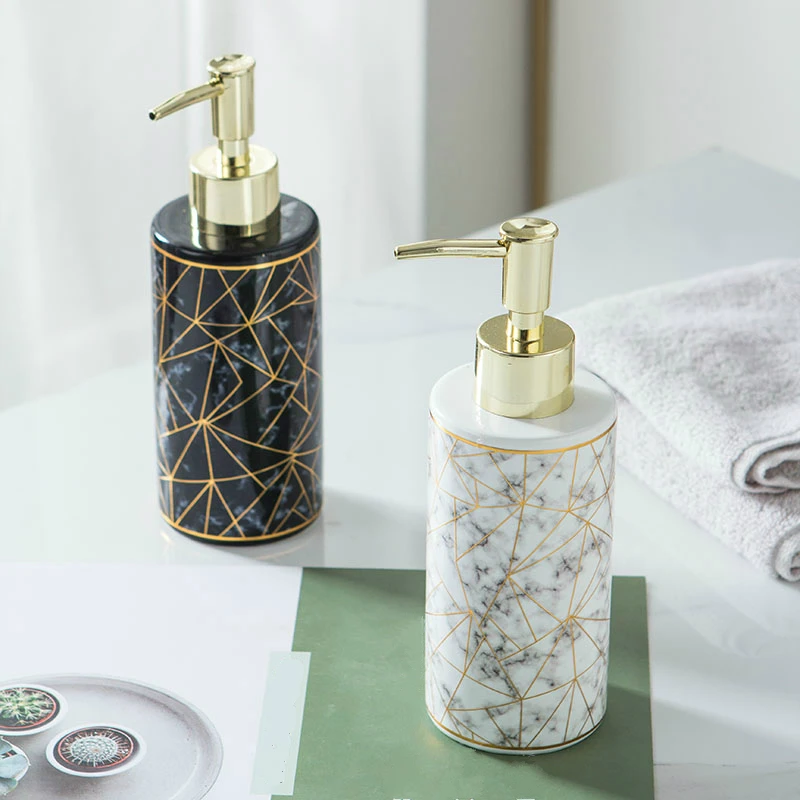 300ml Round Chinese Ceramic Soap Dispenser Shampoo Bottle Porcelain Hand Sanitizer Bathroom Accessories H099 | Дом и сад