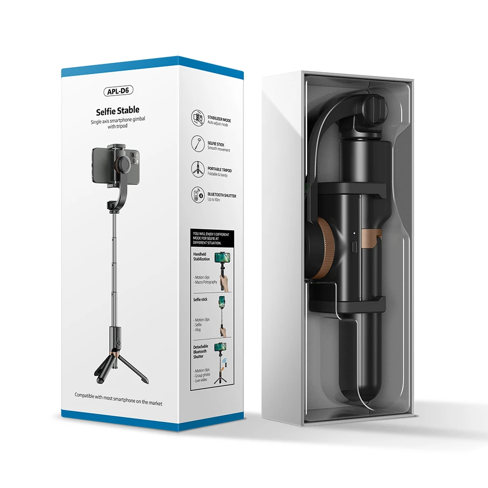 

APEXEL Selfie Stick Stabilizer Phone Handheld Tripod Flexible 360 Rotation 3 modes with remote for iPhone Samsung PTZ Action Cam
