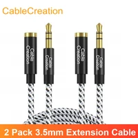 cablecreation 3 5mm headphone extension cable 2 pack jack 3 5mm female audio aux cable for speaker car earphone