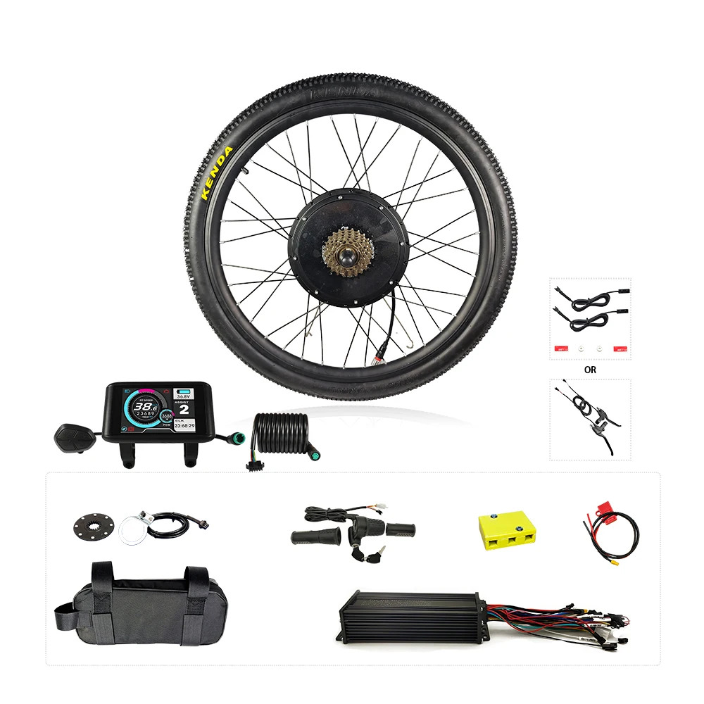 

48v 1000w 20-29inc EBike threaded Rear Wheel Ebike Conversion Kit colorful lcd