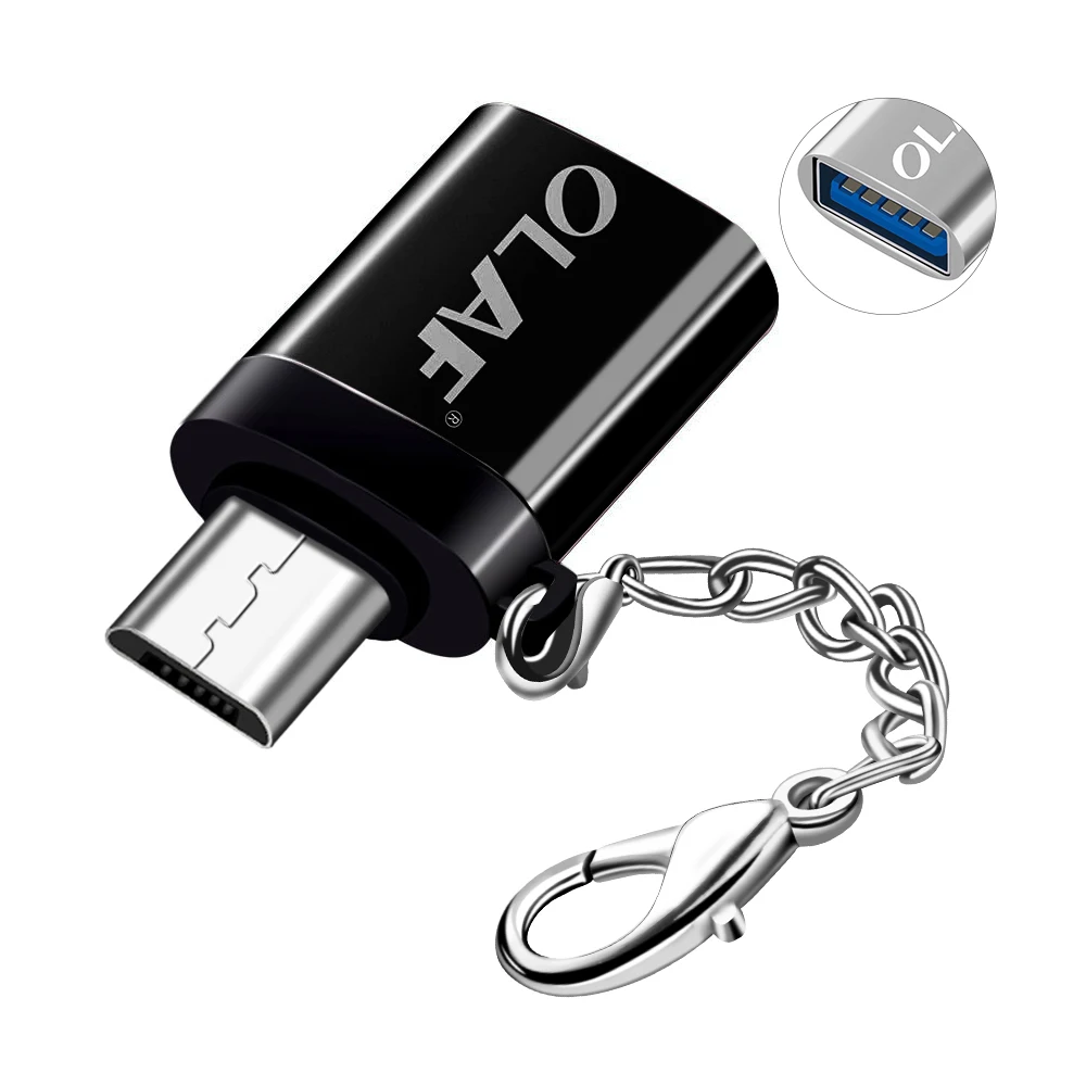 Black Олаф 5V микро USB кабель-адаптер MicroUSB OTG для Xiaomi Redmi samsung huawei Android зарядки конвертер Портативный Кабельный разъем - Цвет: Black