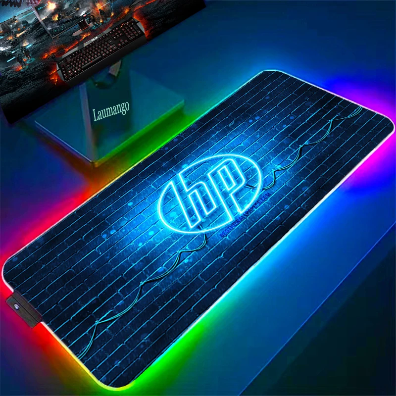 

Rubber Mat HP Large RGB LED Laptop Gaming Accessories Computer Mousepad Xxl Office Carpet Pc Gamer Mausepad Mause Pad Mouse Mats