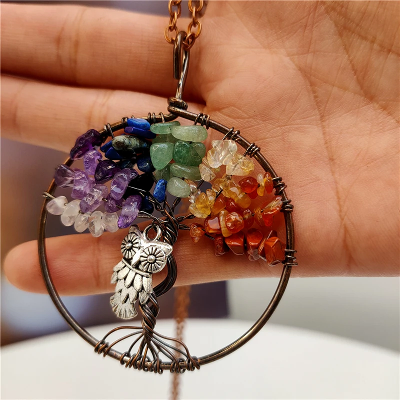 Женское Ожерелье с кулоном в виде совы ожерелье разноцветными кристаллами