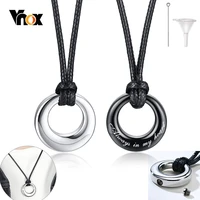 vnox free customize hollow circle of life necklace women men stainless steel screw eternity urn pendant memorial ashes holder