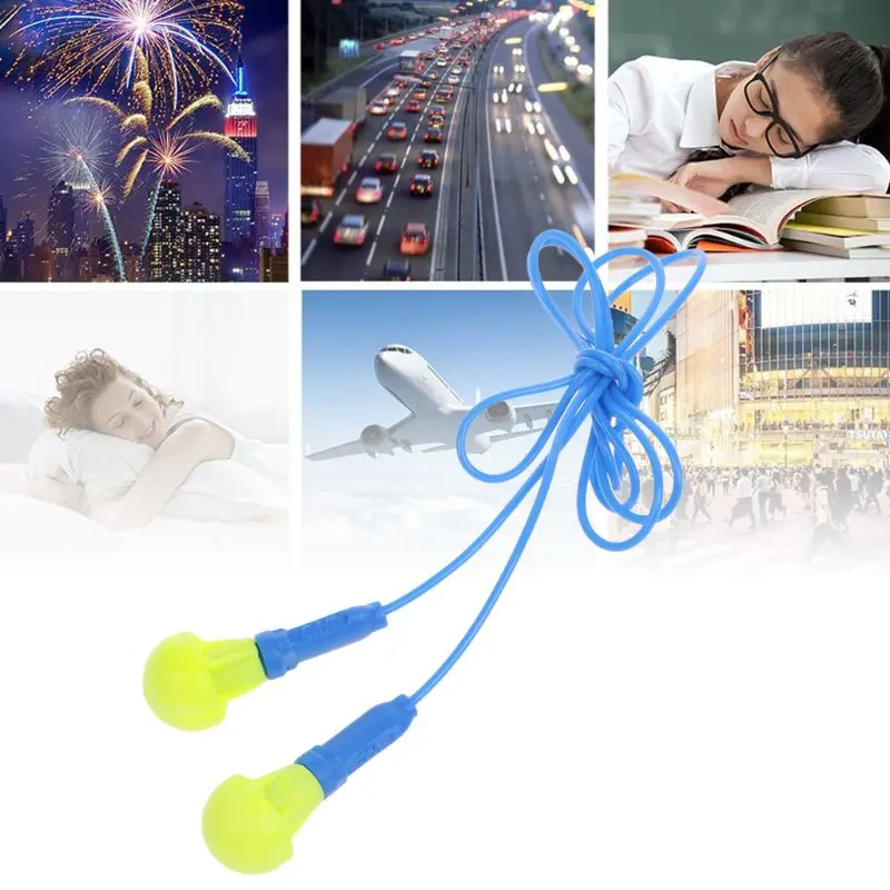 

Soft Foam Corded Ear Plugs Hearing Protection Noise Reduction Earplugs Reusable