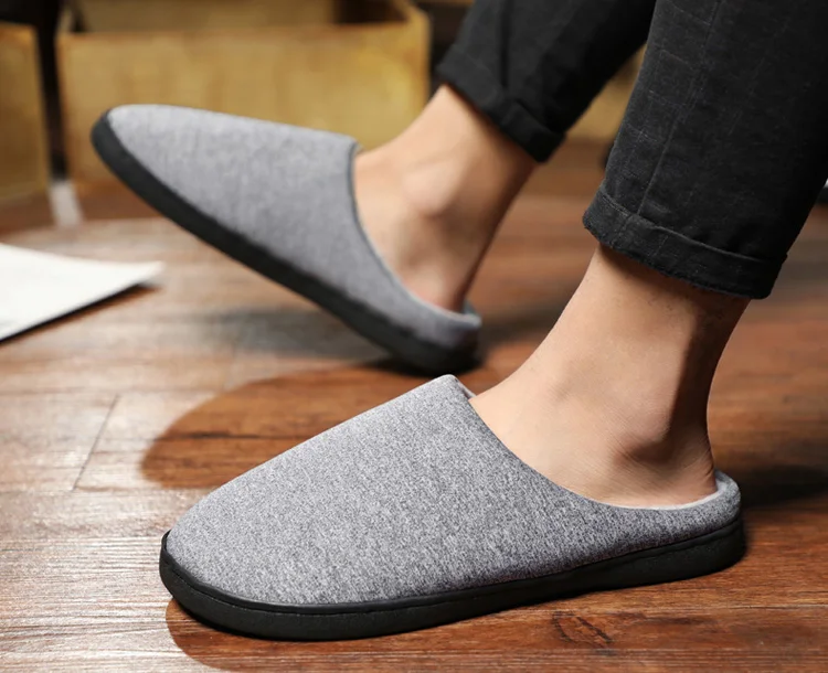 Г. Новые теплые мужские тапочки короткие плюшевые домашние тапочки из флока для мужчин, износостойкие, не скользкий мягкий, Мужская обувь Размер 38-47