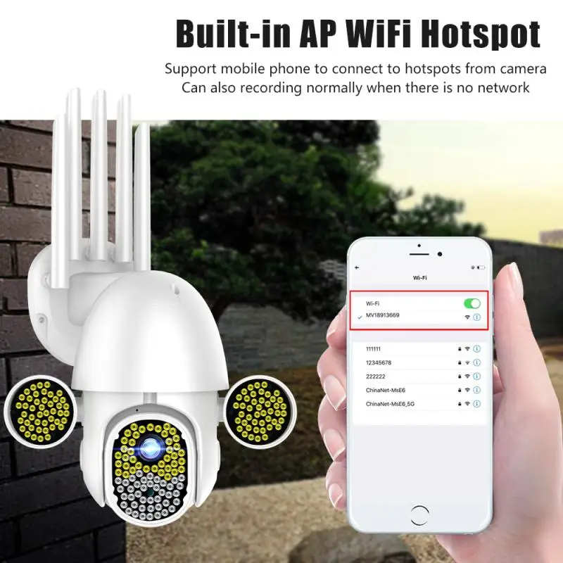 

1080P HD WiFi Camera Ai Human Motion Detection Outdoor Waterproof IP Camera Two-Way Audio PTZ IR Night Vision CCTV Surveillance