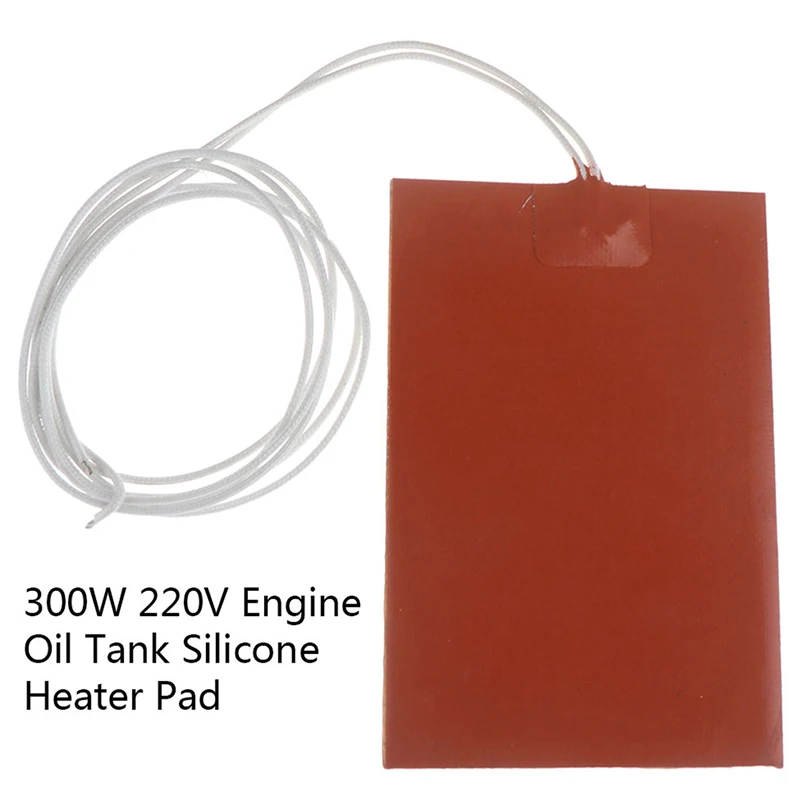 

300W 220V Engine Oil Tank Silicone Heater Pad Universal Fuel Tank Water Tank Rubber Heating Mat Warming Accessories 10 x 15cm