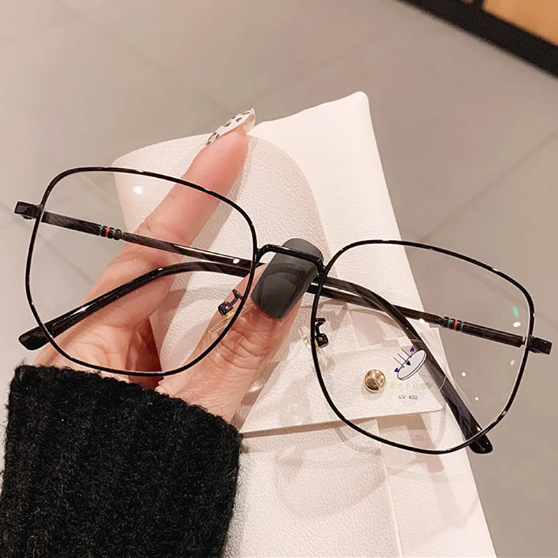 

New Men Women Anti-blue Light Glasses Frame Vintage Large Square Eyeglasses Blocking Blue-ray Oversized Spectacles Frames 2021