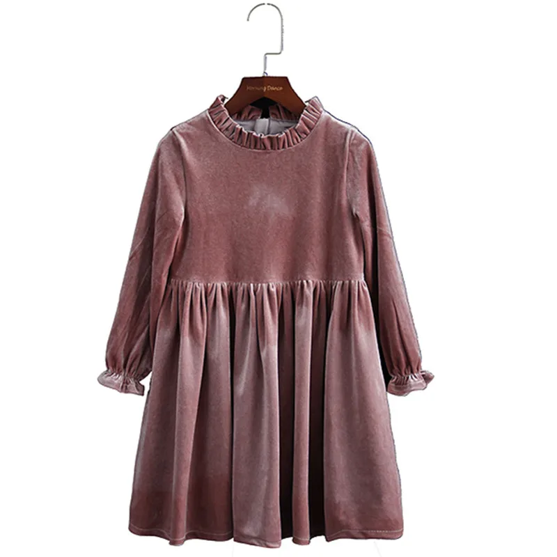 Новое рождественское Детское платье для девочек высококачественное бархатное