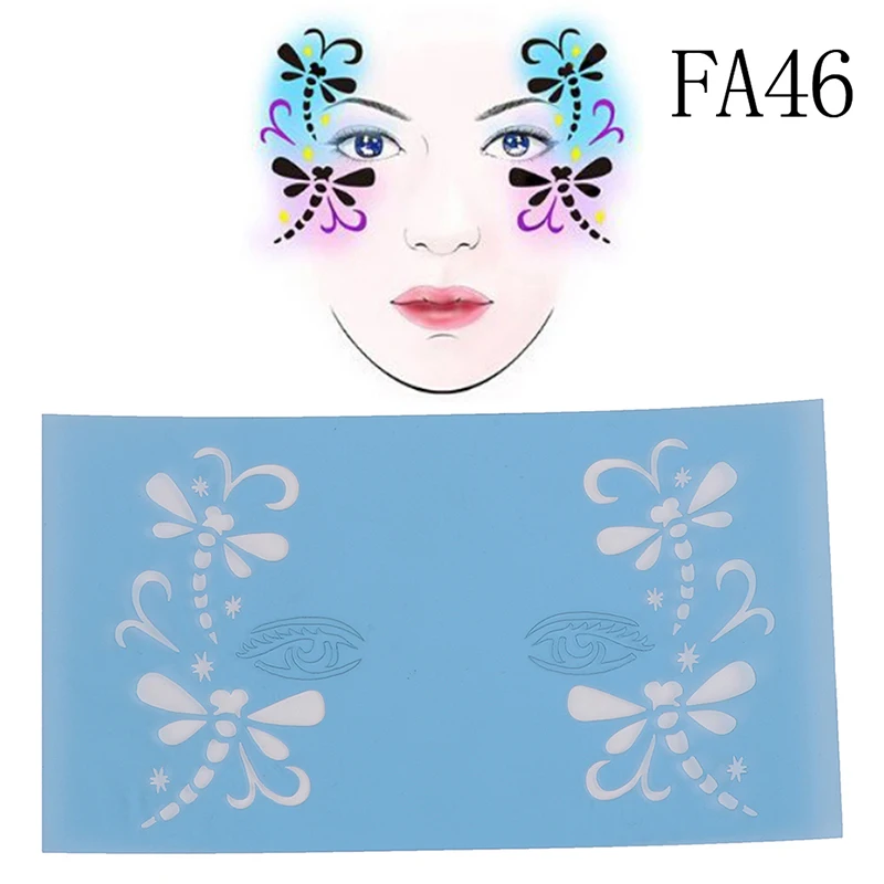 10 стилей многоразовая мягкая краска для лица фотография трафарет татуировки