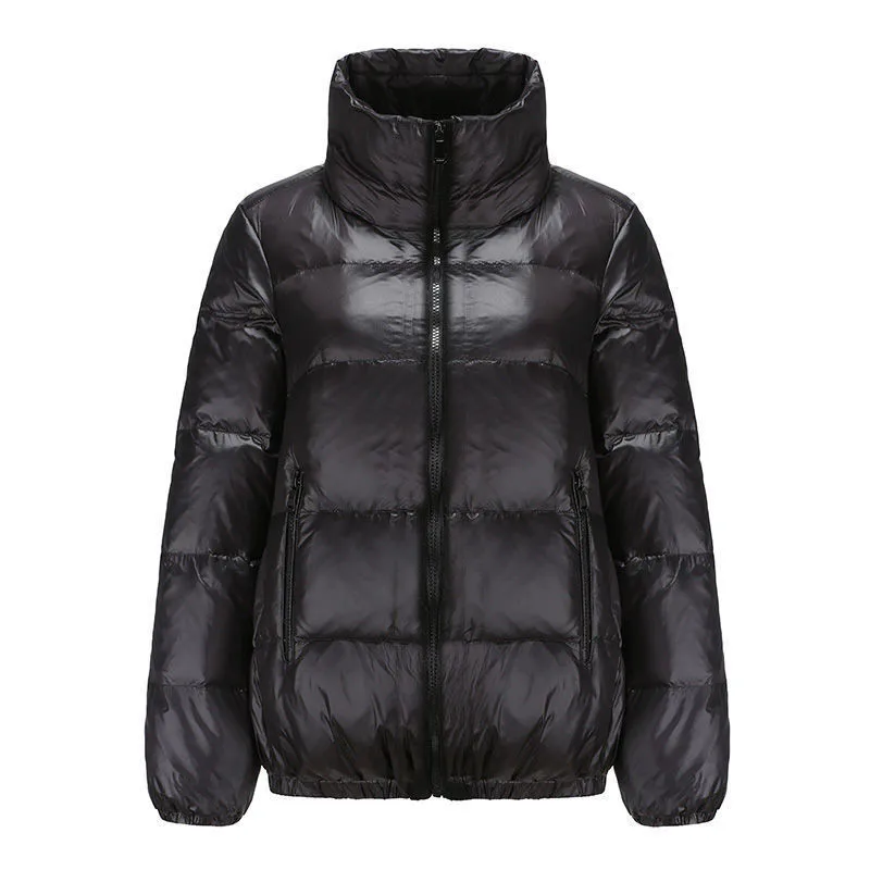 

2022 Winter New Cotton Jacket Women's Short Outerwear Female Fashion Bright Face Stand-Up Collar Tops Winter Chaqueta Mujer A405