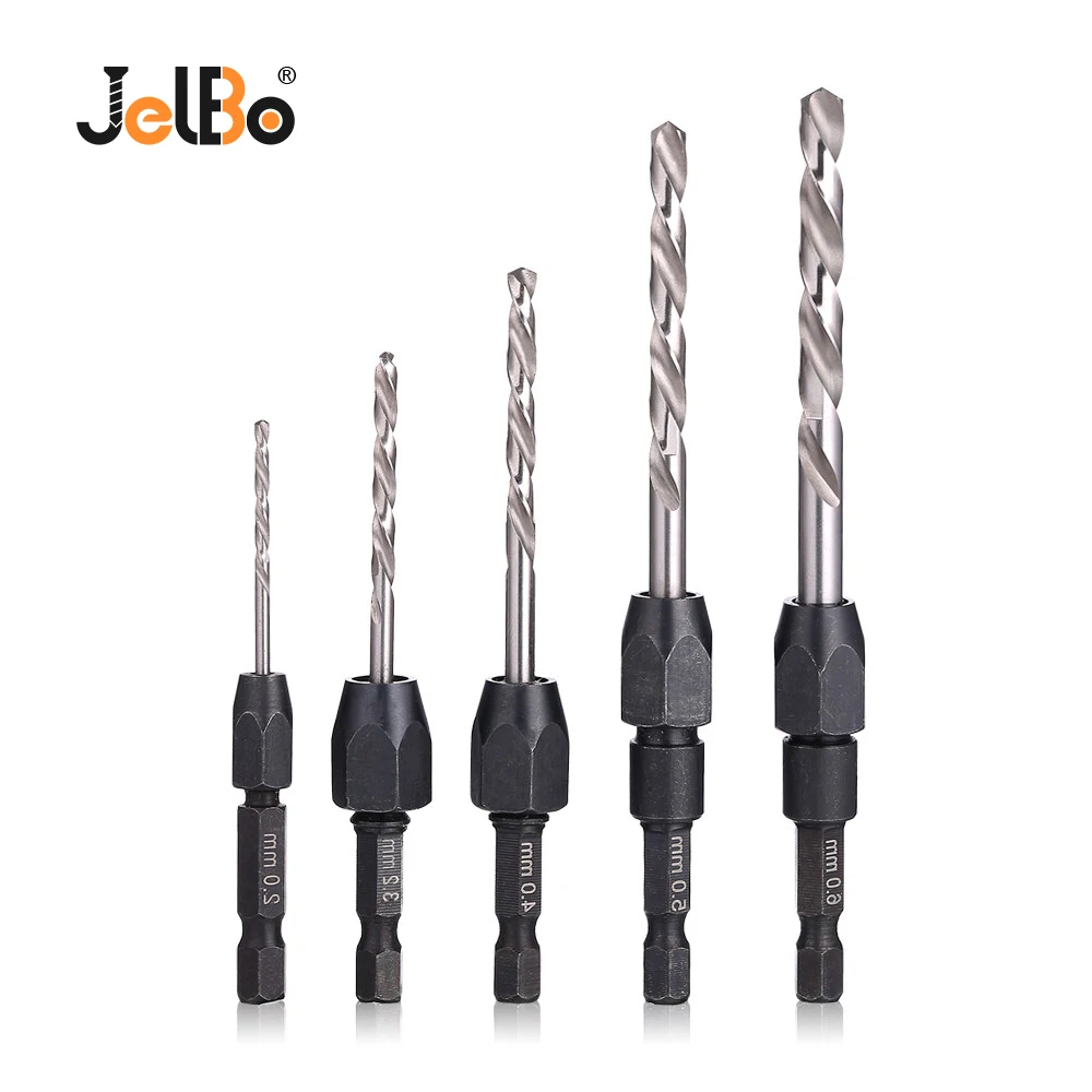 JelBo 5 шт. сверло с шестигранным хвостовиком отверстием высокоскоростные стальные