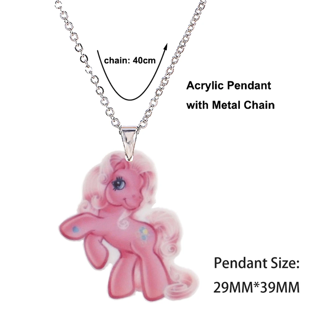 Menglina модное акриловое ожерелье с розовой лошадкой из мультфильма для девочек