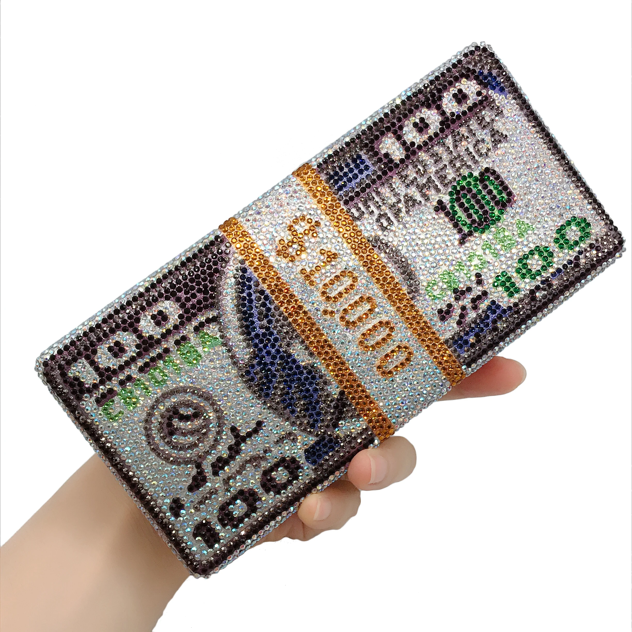 Новые сумки с кристаллами для денег долларов США Роскошные вечерние