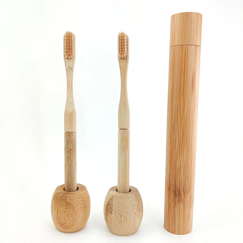 Сращивающаяся зубная щетка Бамбуковая деревянная со сменными насадками